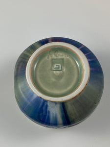 Sculpted Blue Green Tea Bowl