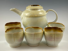 Load image into Gallery viewer, White Teapot and Five Cups