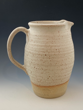 Load image into Gallery viewer, Half Dipped Cream White Stoneware Pitcher
