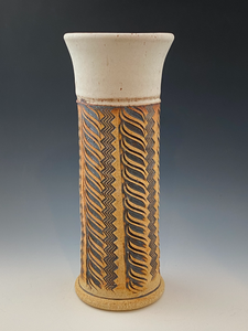 Carved Stoneware Vase