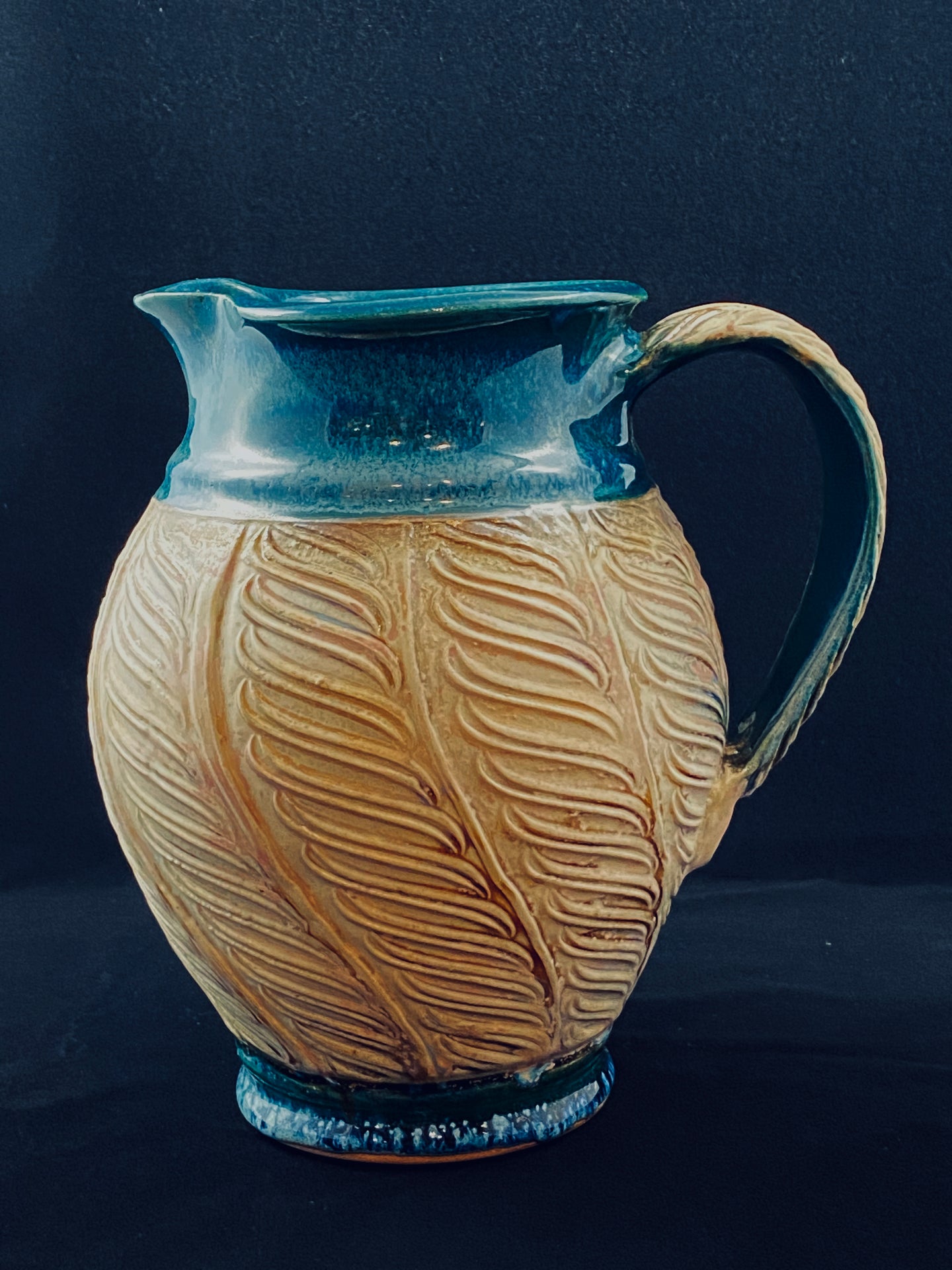 Textured Turquoise Pitcher