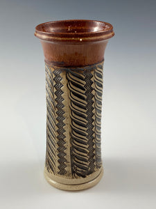 Nutmeg Carved Vase