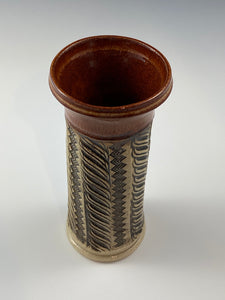 Nutmeg Carved Vase