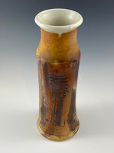 Load image into Gallery viewer, Large Carved Wood Fire Vase
