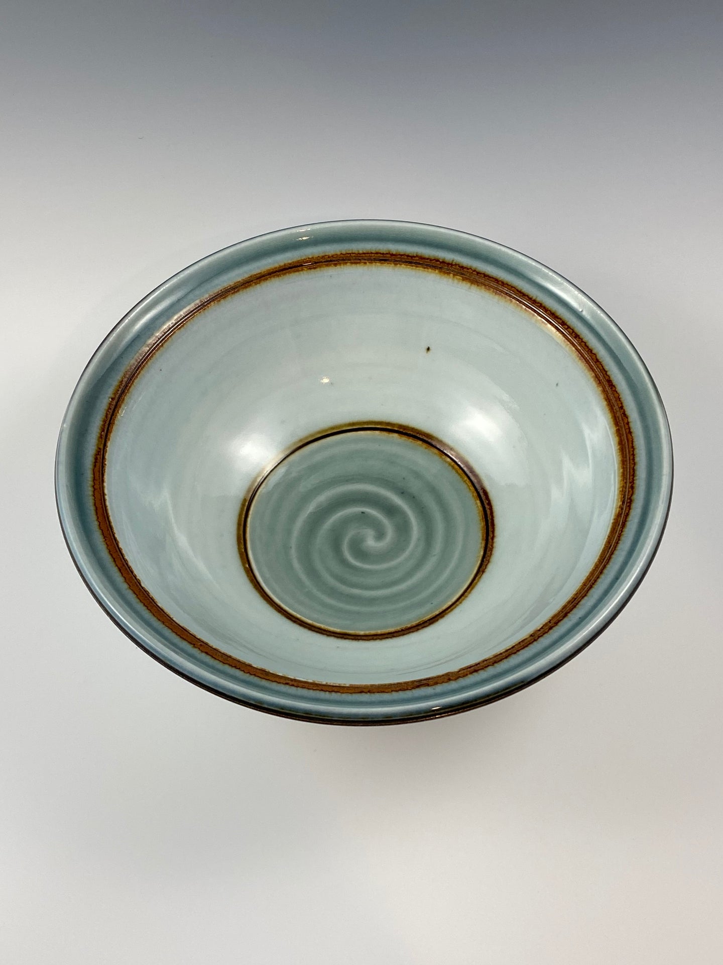 Soft Blue Iron Accented Bowl