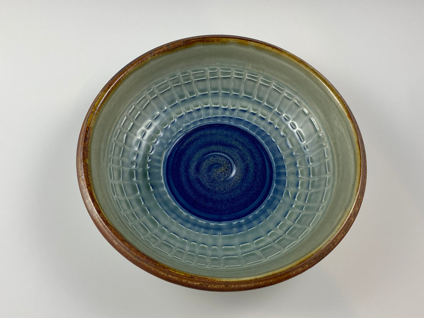 Cobalt Center Celadon Glazed Bowl