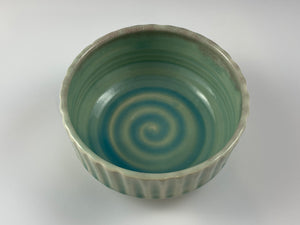 Fluted Green Bowl