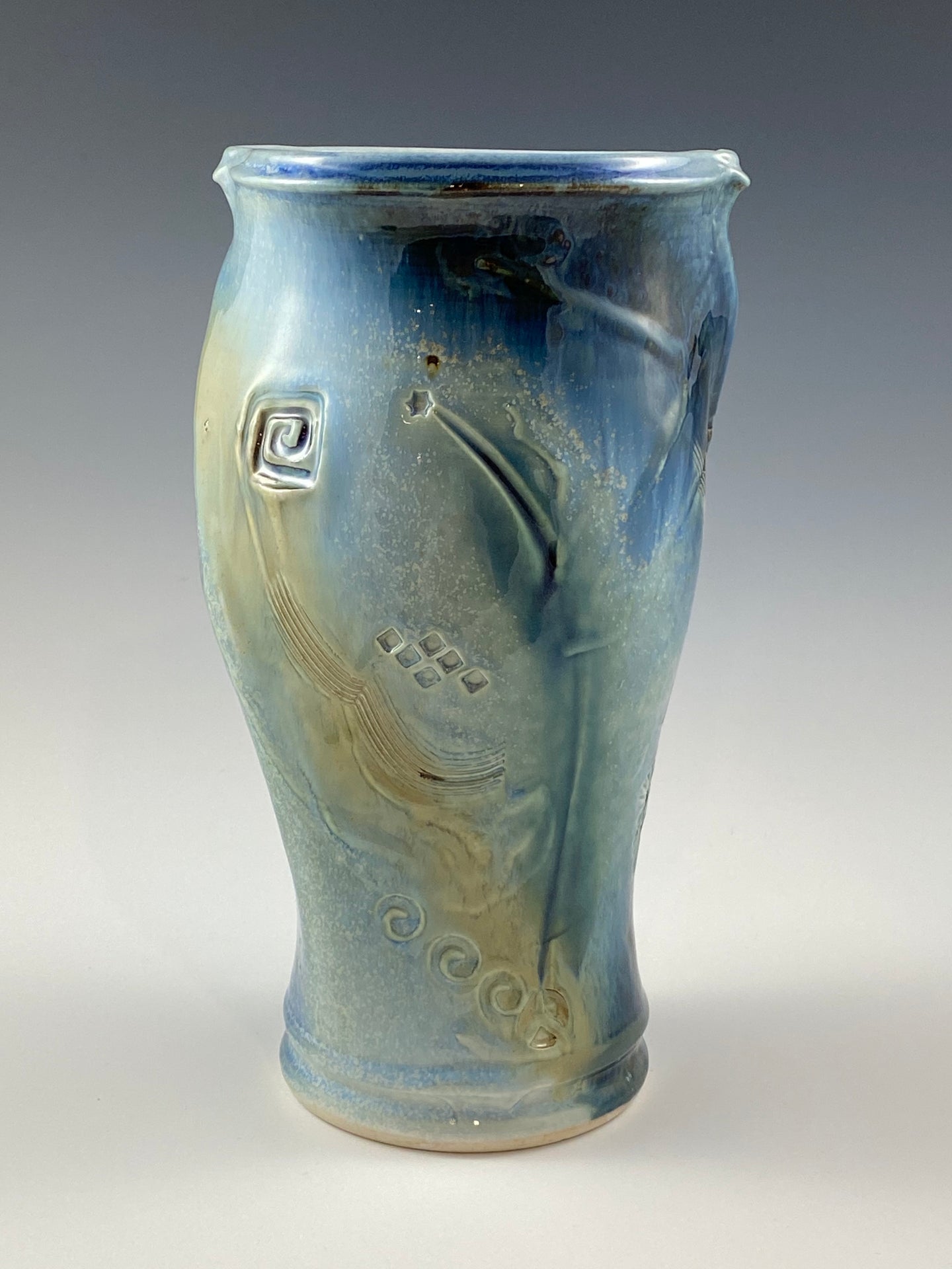 Sculpted Blue Hues Vase