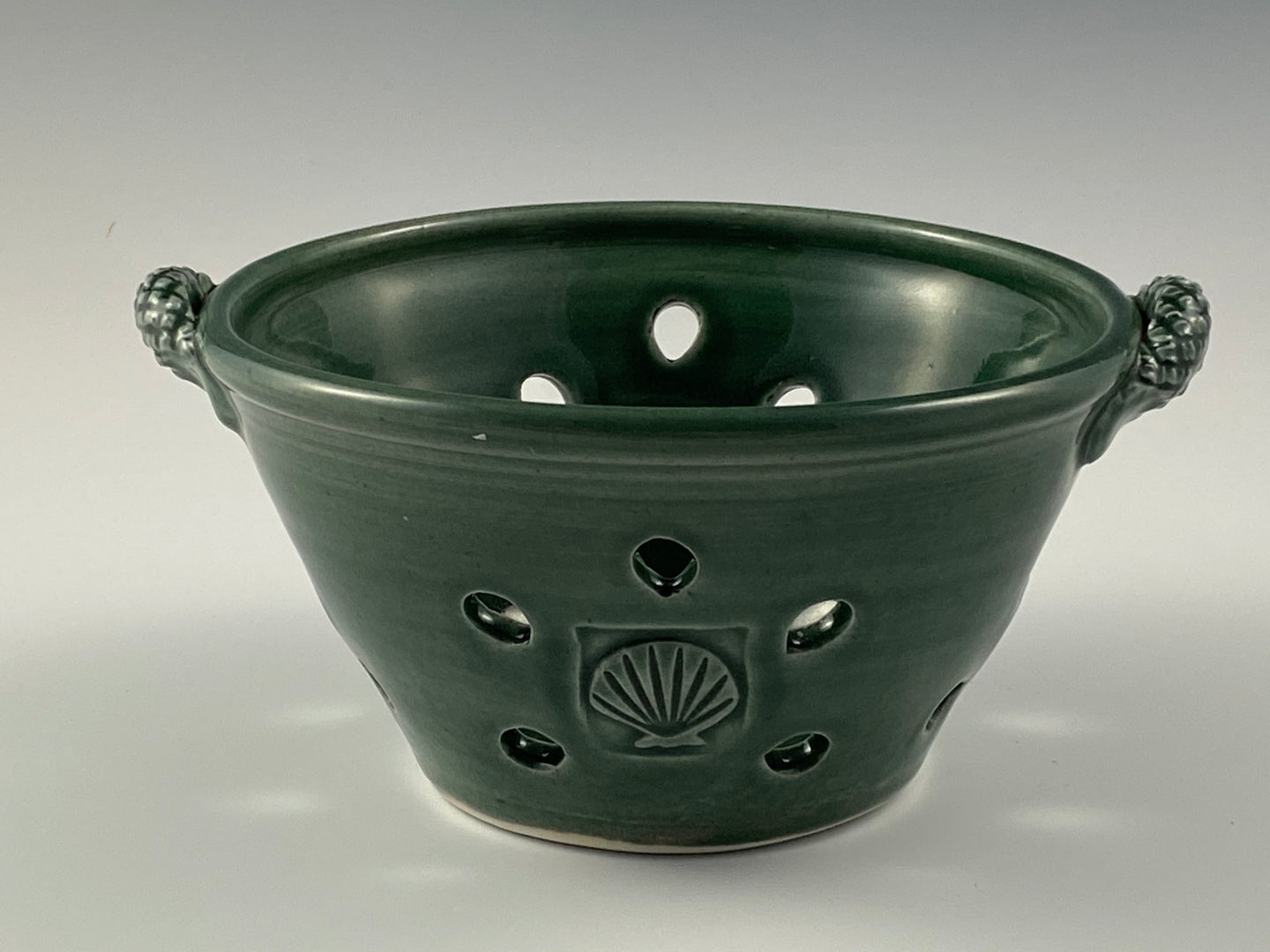 French Green Glazed Colander