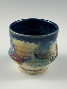 Sculpted Blue Lined Tea Bowl