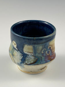 Sculpted Blue Lined Tea Bowl