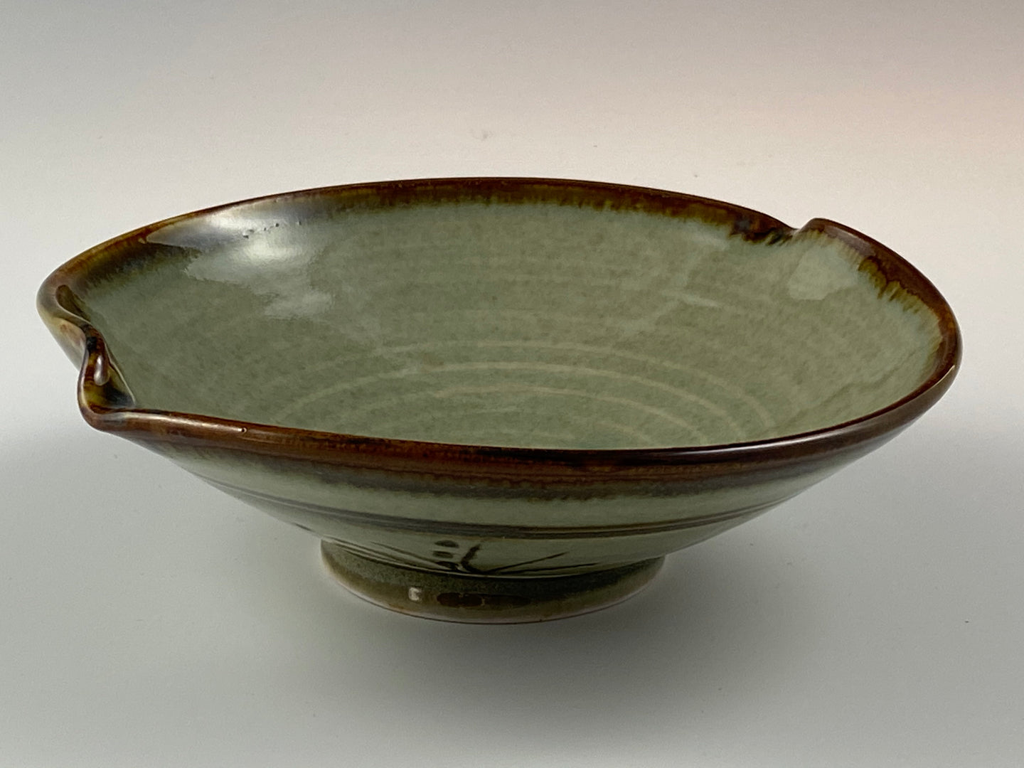 Small Celadon Iron Accented Bowl