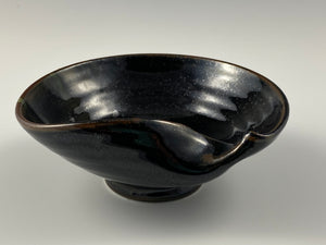 Sculpted Small Black Bowl