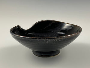 Sculpted Small Black Bowl