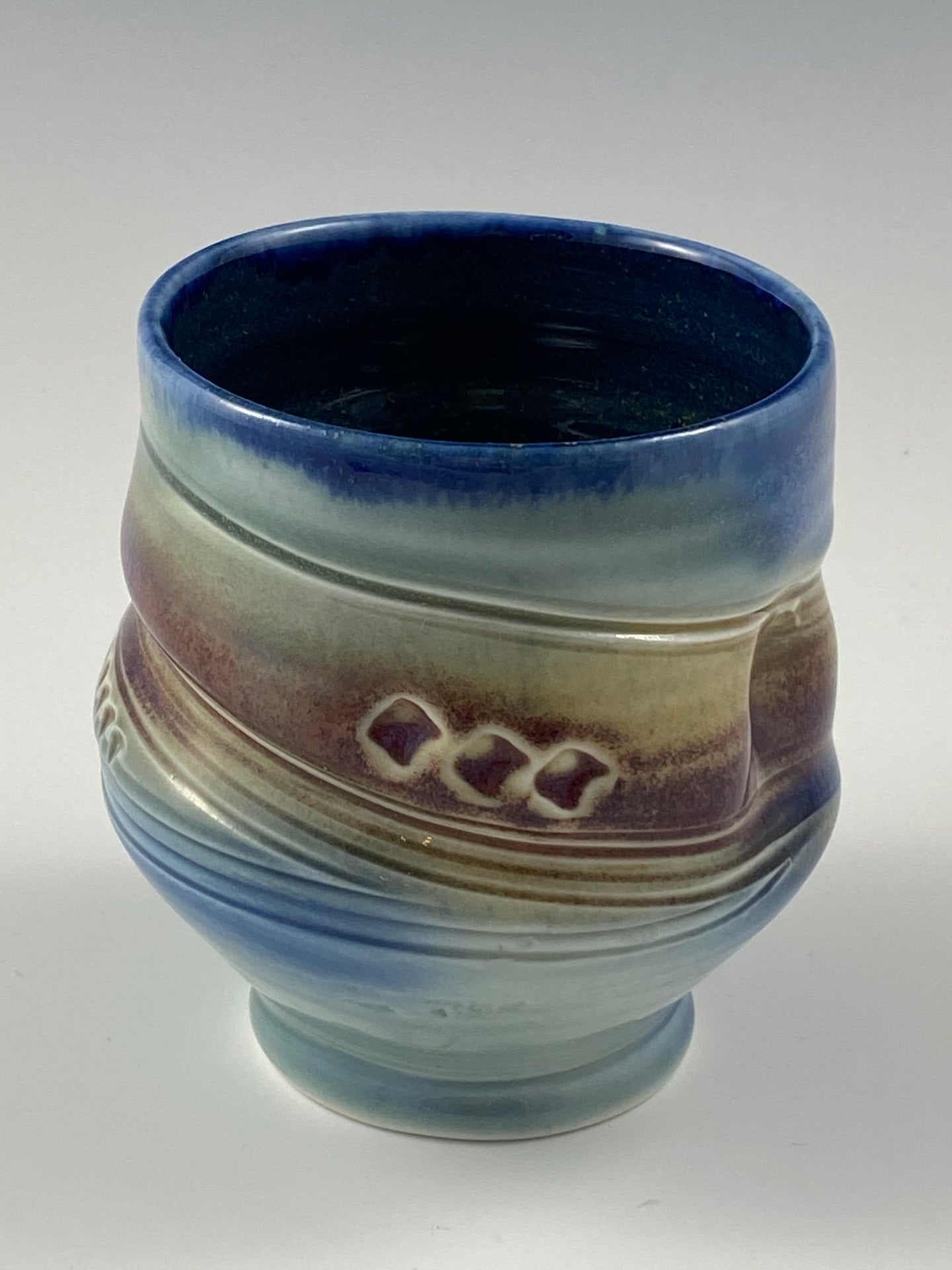 Sculpted Multi-colored Tea Bowl