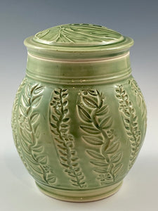 Botanical Textured Covered Jar