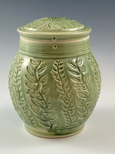 Botanical Textured Covered Jar