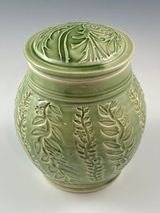 Botanical Textured Covered Jar