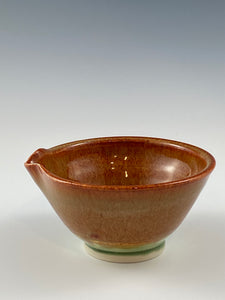 Small Nutmeg Brown Bowl with Pour Spout