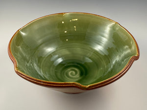 Large Apple Green and Nutmeg Brown Bowl