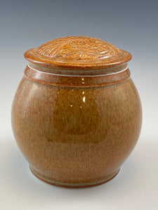 Nutmeg Brown Covered Jar