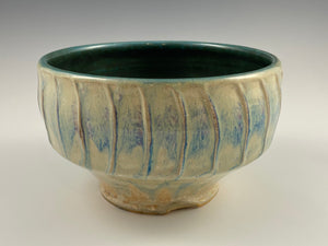 Matte Green Fluted Bowl