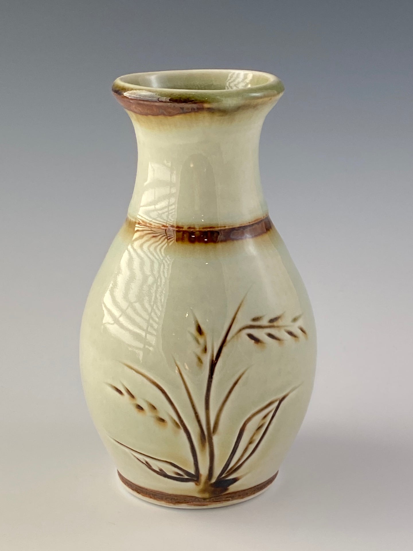 Carved Off-White Vase