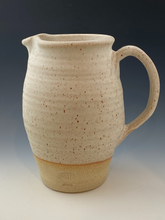 Load image into Gallery viewer, Half Dipped Cream White Stoneware Pitcher
